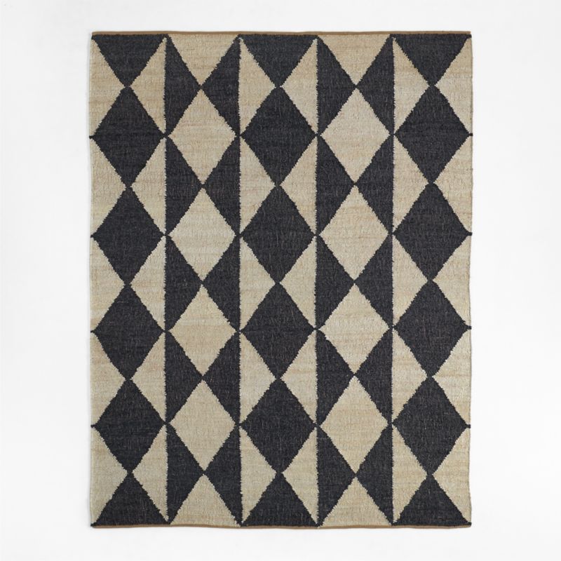 Oversized Gray & White Diamond Geometric Reversible Outdoor Mat (3 size  options) - Mountain Mat