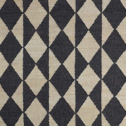 Toulon Jute Harlequin Navy Blue Rug Swatch 12"x18"