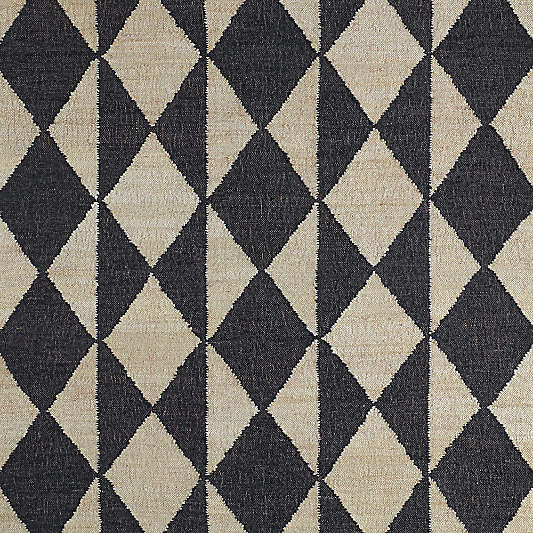 Toulon Jute Diamond Checkered Navy Blue Area Rug 12'x15'