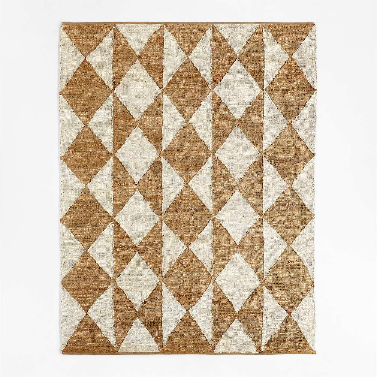 Toulon Jute Diamond Checkered White Area Rug 6'x9' + Reviews Crate