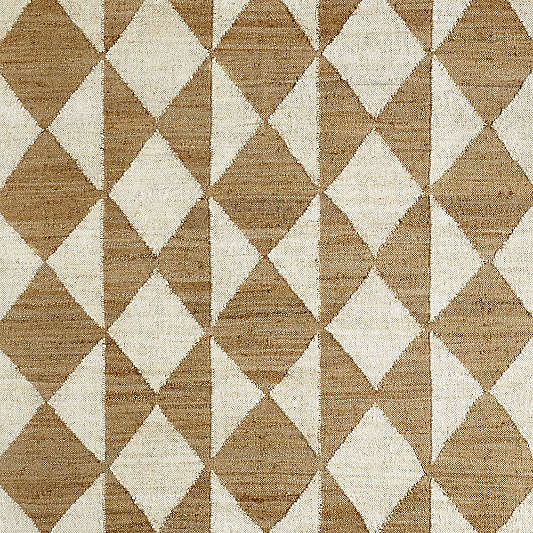 Toulon Jute Diamond Checkered White Area Rug