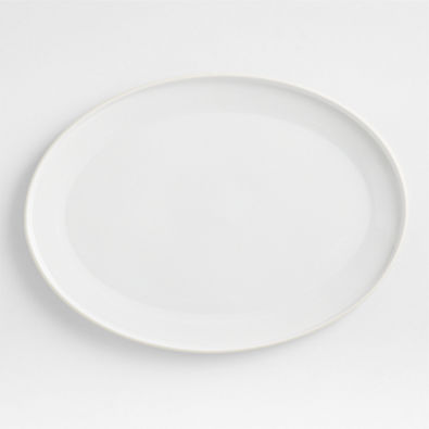 View Tour White Porcelain Oval Serving Platter details