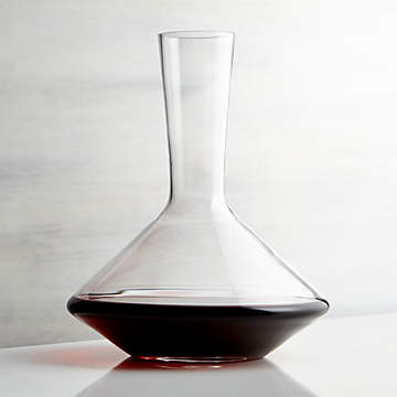 Swoon Living 750ml Flat Bottom Wine Decanter with Walnut Base and Pull Cork