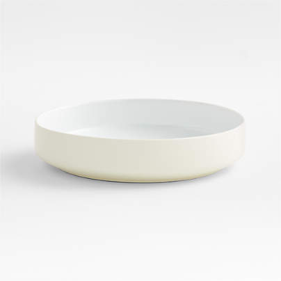 Tour White Porcelain Low Bowl