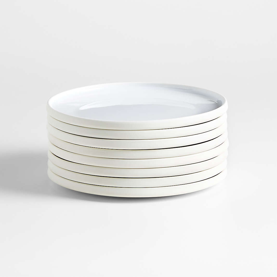 Vancasso Venus Dessert Plates Set Of 6-8 Inch White Ceramic Salad