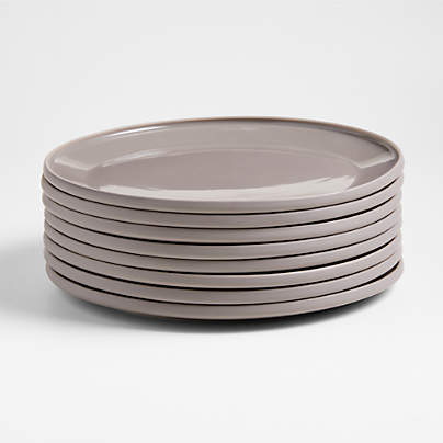 Tour Taupe Porcelain Dinner Plates, Set of 8