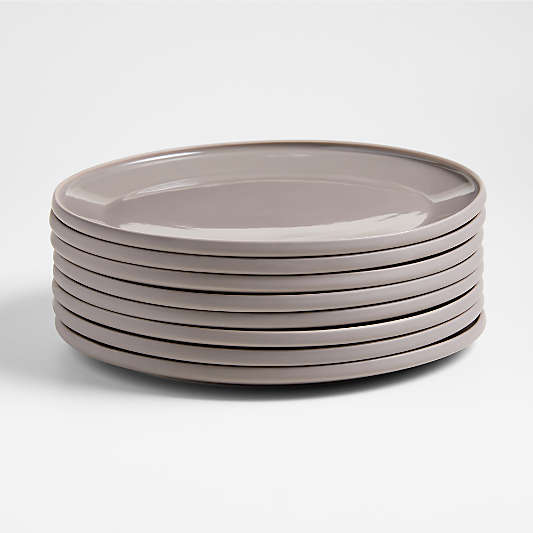 Tour Taupe Porcelain Dinner Plates, Set of 8