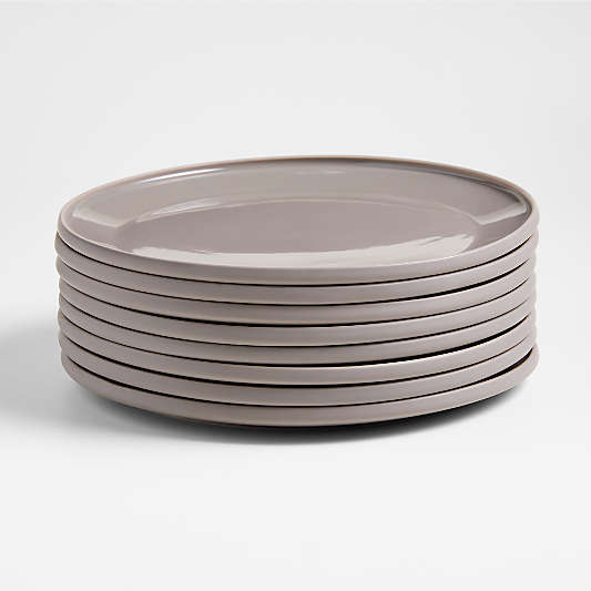 Tour Taupe Porcelain Dinner Plates, Set of 8