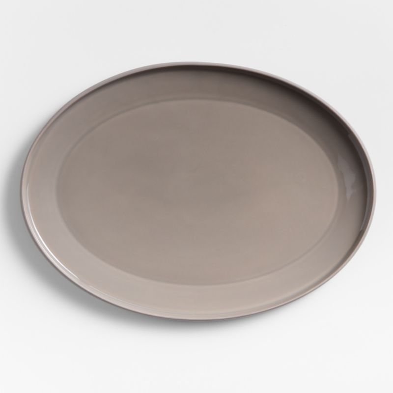 Tour Taupe Oval Porcelain Platter - image 0 of 4