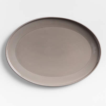 Tour Taupe Oval Porcelain Platter