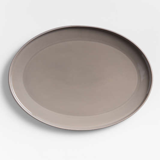 Tour Taupe Oval Porcelain Platter