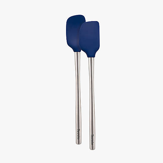 Tovolo Flex-Core ® Deep Indigo Silicone Mini Spatula and Spoonula with Stainless Steel Handles