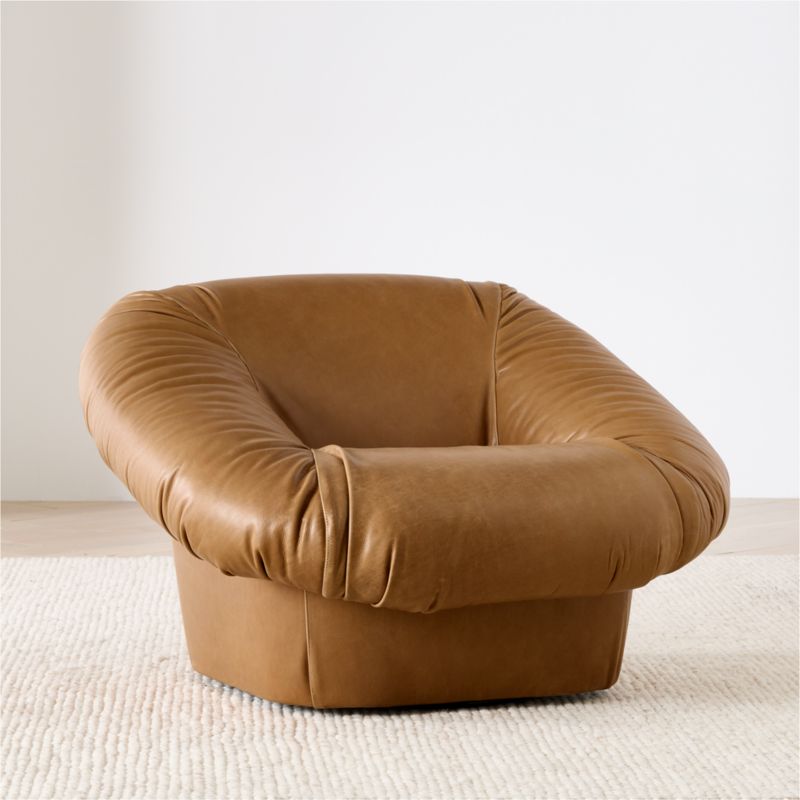Topanga Leather Swivel Accent Chair - image 4 of 9