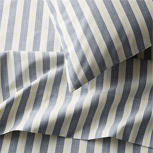 Topspin Midnight Navy Stripe 100% Organic Cotton Kids Sheet Set by Venus Williams