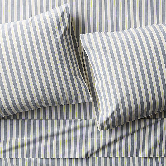 Topspin Midnight Navy Stripe 100% Organic Cotton Kids Sheet Set by Venus Williams
