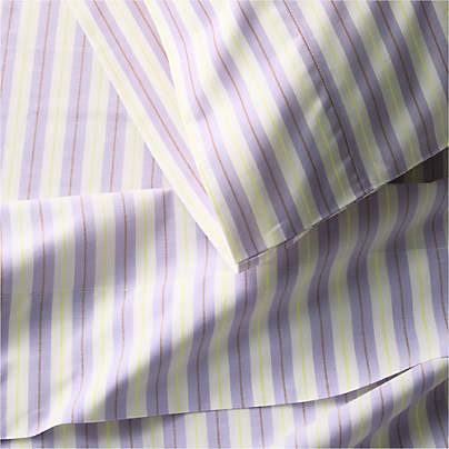 Topspin Night Violet Stripe 100% Organic Cotton Kids Sheet Set by Venus Williams