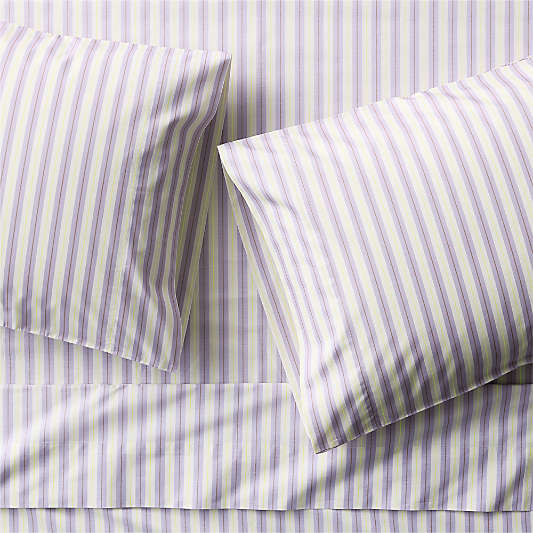 Topspin Night Violet Stripe 100% Organic Cotton Kids Sheet Set by Venus Williams
