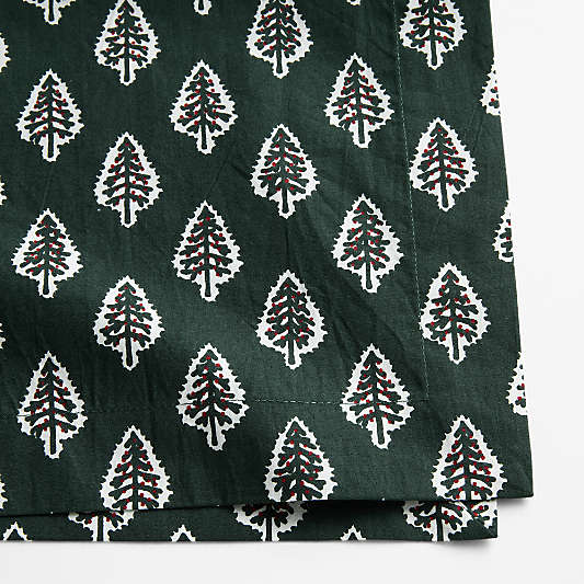 Christmas Tree Block Print Napkin, Set of 4