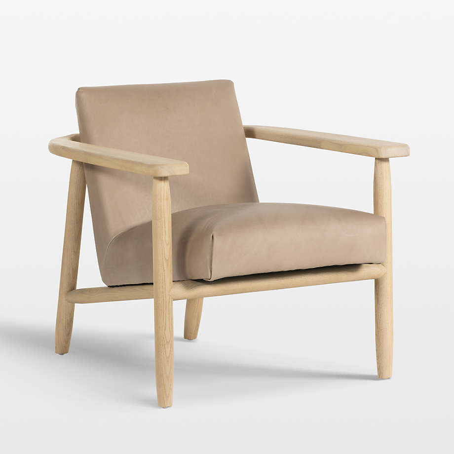 Trabel Wood Frame Leather Chair | Crate & Barrel Canada