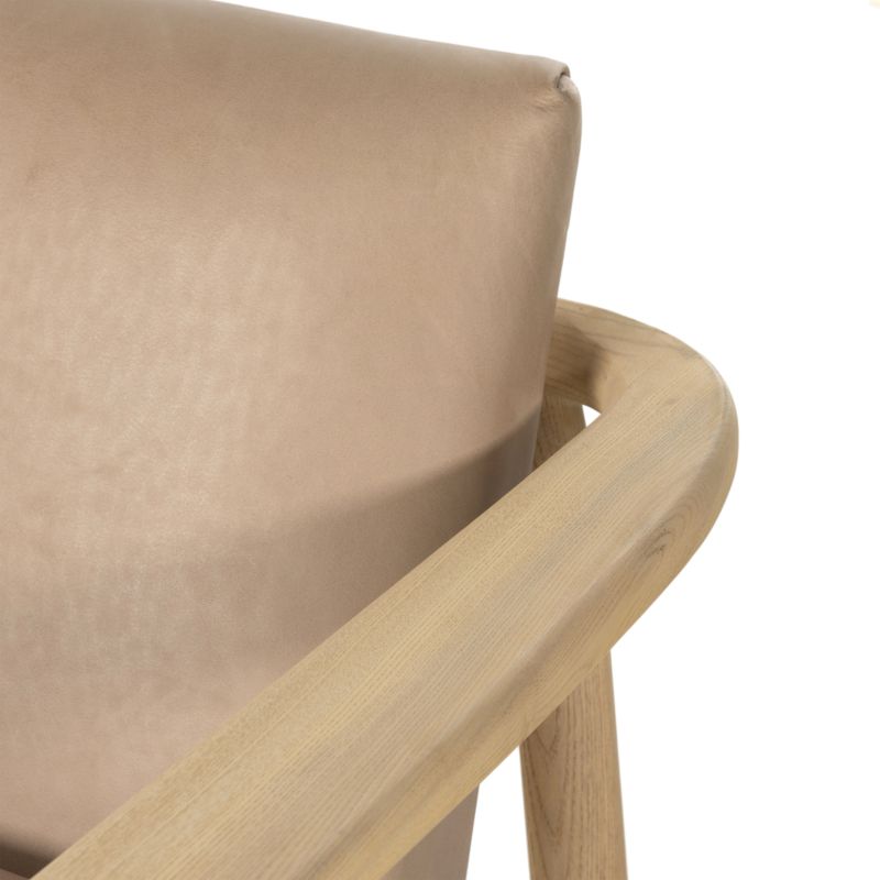 Trabel Wood Frame Leather Chair - image 6 of 9