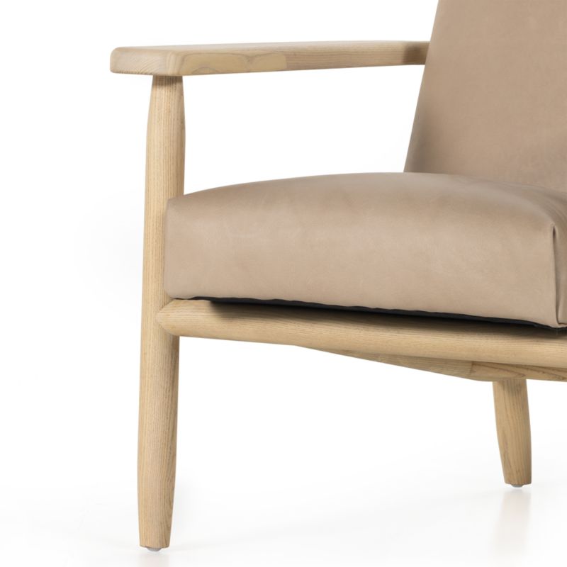 Trabel Wood Frame Leather Chair - image 7 of 9