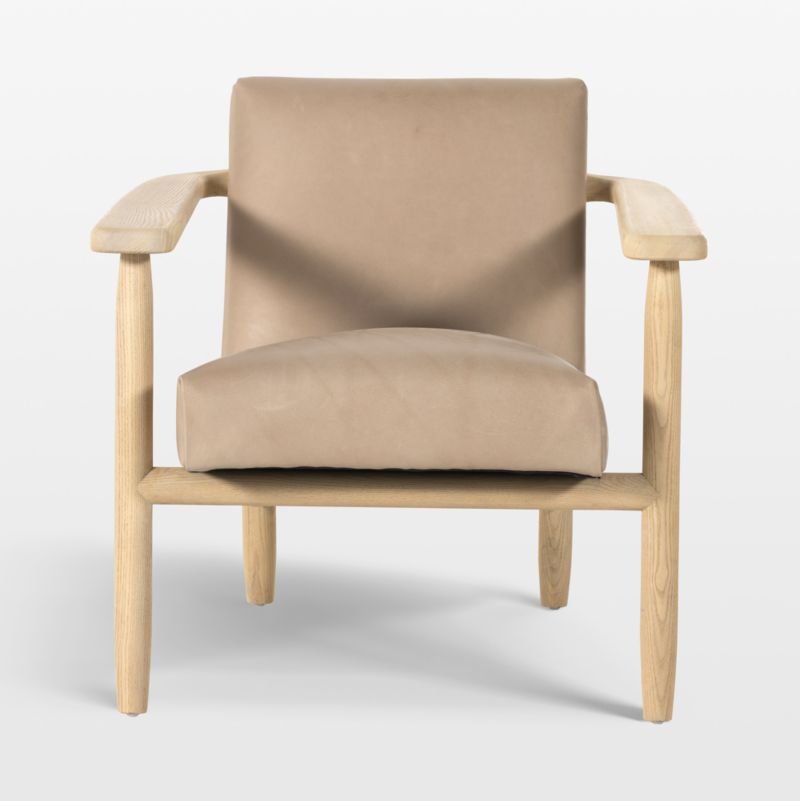 Trabel Wood Frame Leather Chair - image 3 of 9