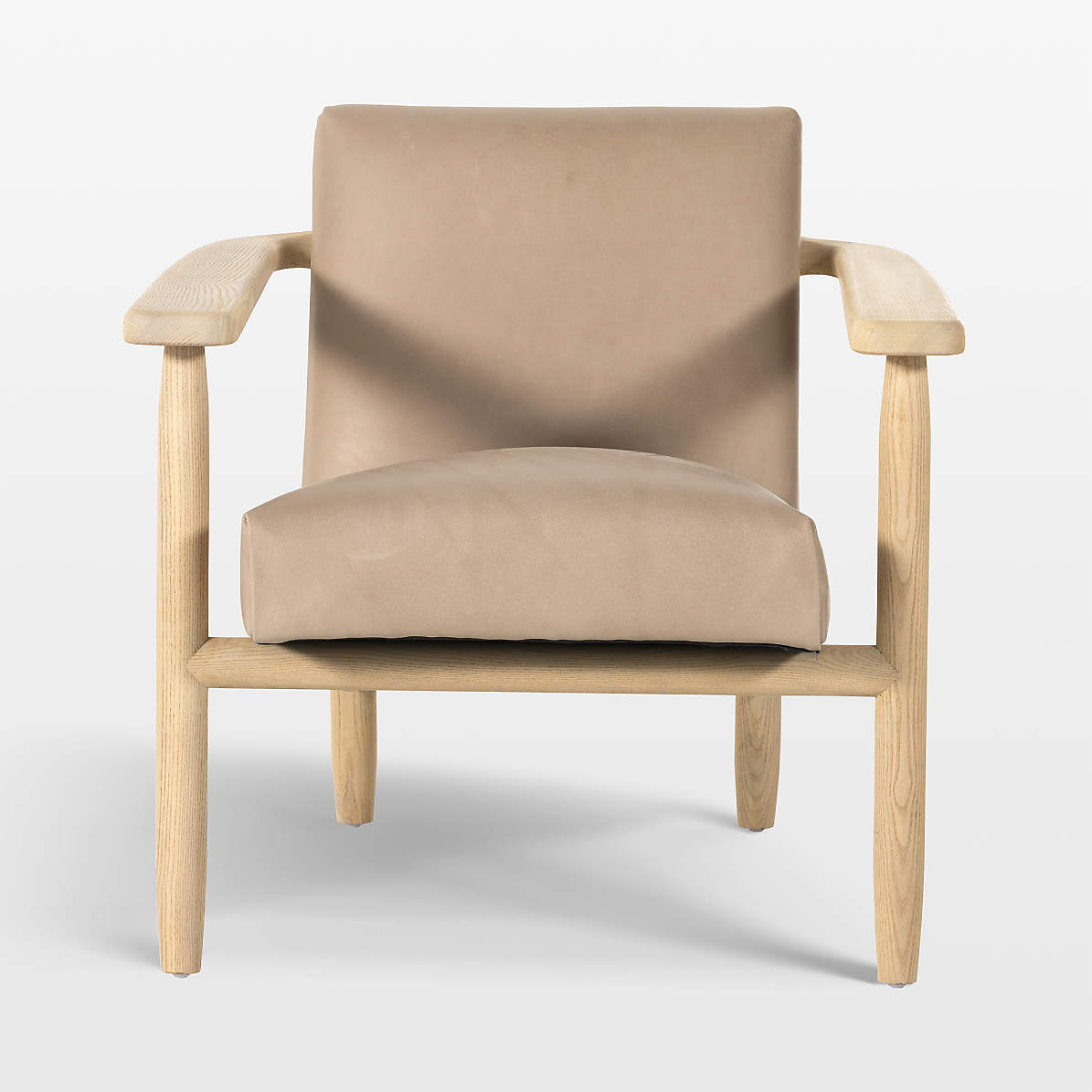 troon aantal filosofie Trabel Wood Frame Leather Chair | Crate & Barrel