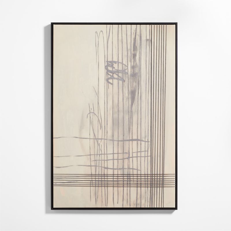 "Trace" Framed Beige Wall Art Print 40"x60" by Justin Q. Williams