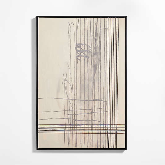 "Trace" Framed Beige Wall Art Print 40"x60" by Justin Q. Williams