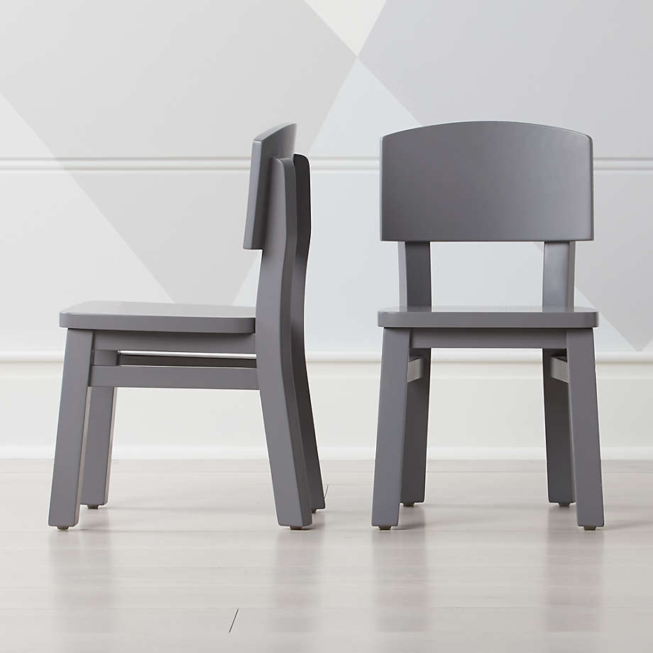Traditional Grey Wood Toddler Play Chairs, Set of 2 + Reviews Crate & Kids