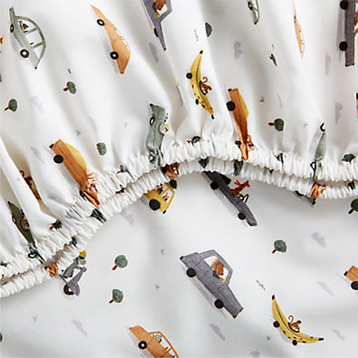 View Stay Cool Transportation 100% Organic Cotton Baby Crib Fitted Sheet details