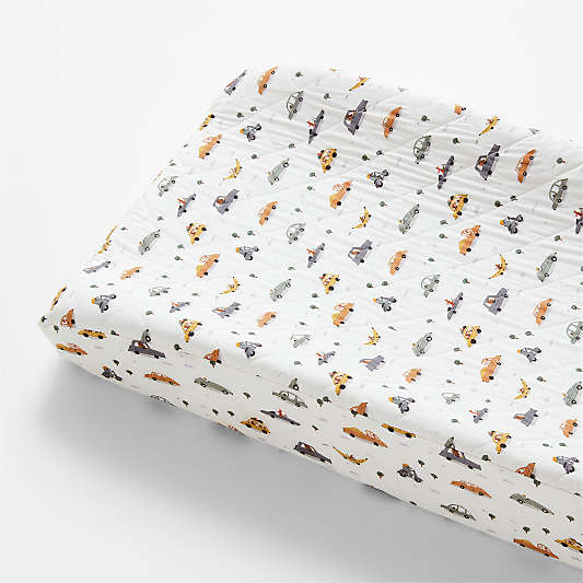 Stay Cool Transportation Organic Cotton Baby Changing Pad Cover