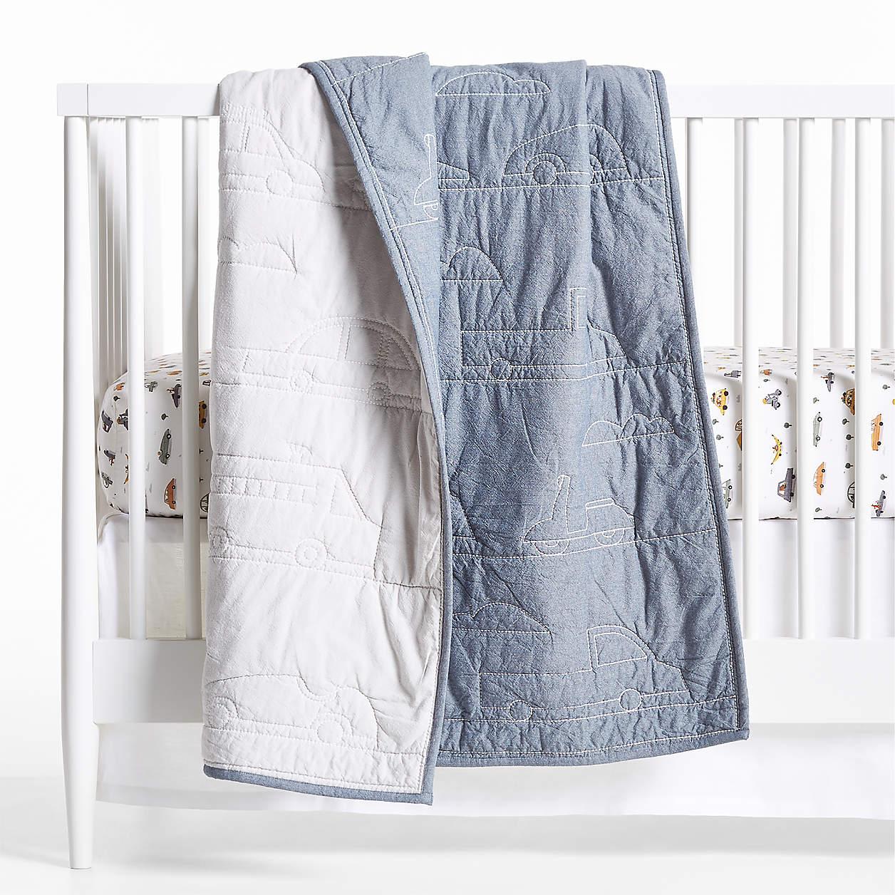 Transportation Organic Cotton Reversible Baby Crib Quilt + Reviews