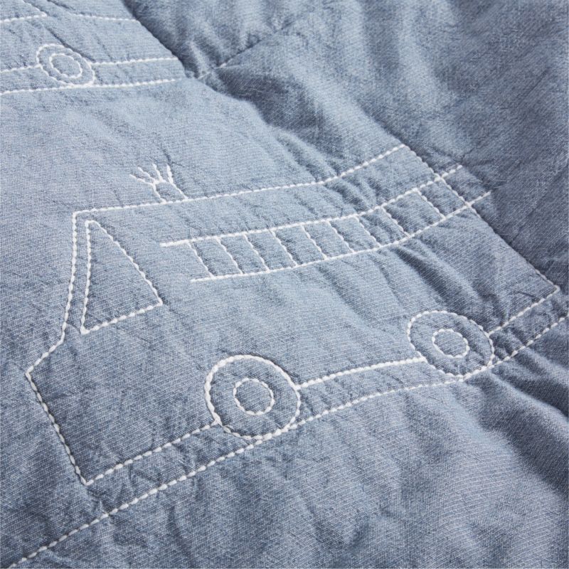 Transportation Organic Cotton Reversible Baby Crib Quilt