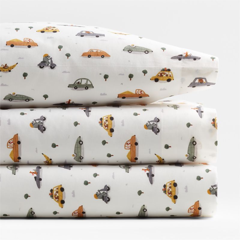 Stay Cool Transportation Organic Cotton Toddler Sheet Set - image 5 of 7