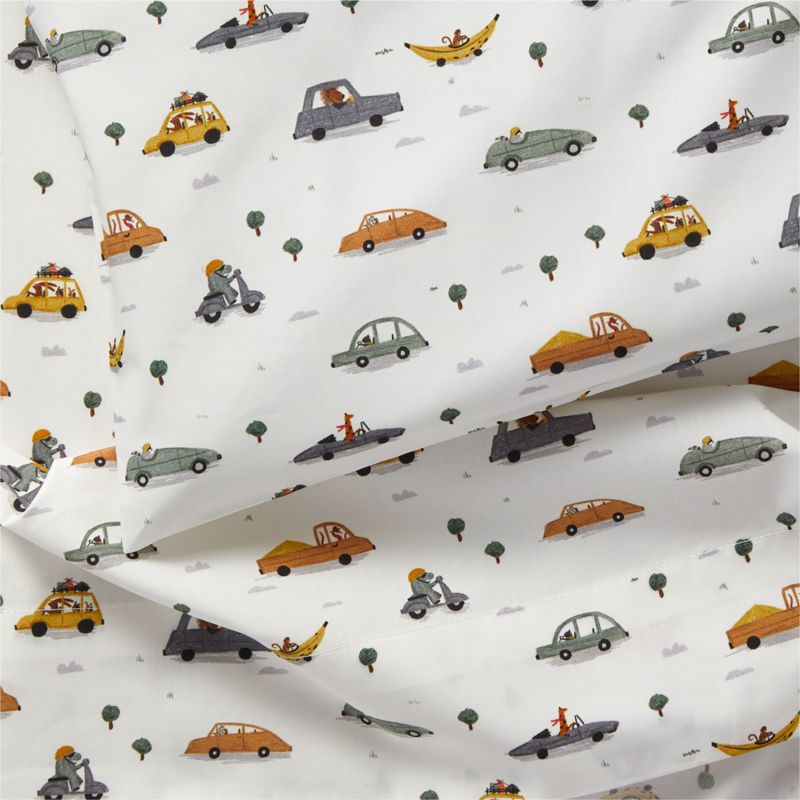 Stay Cool Transportation Organic Cotton Toddler Sheet Set - image 6 of 7