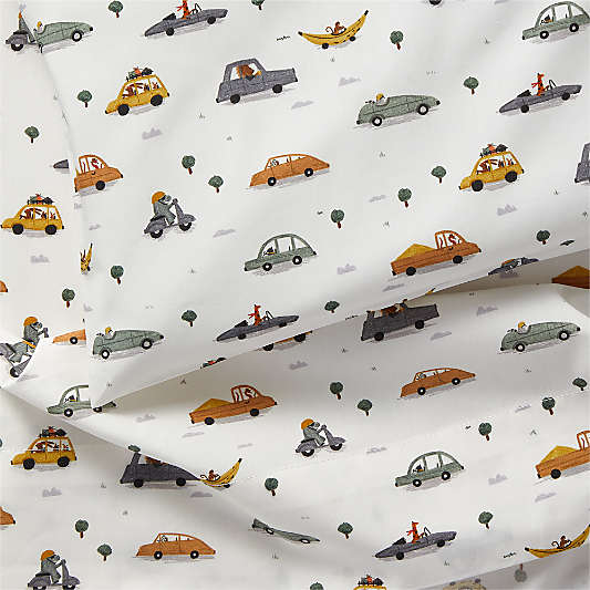 Stay Cool Transportation Organic Cotton Toddler Sheet Set