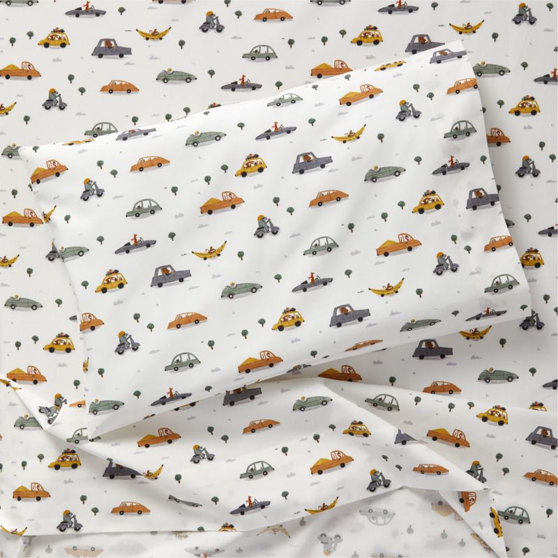 Stay Cool Transportation Organic Cotton Toddler Sheet Set - image 0 of 7