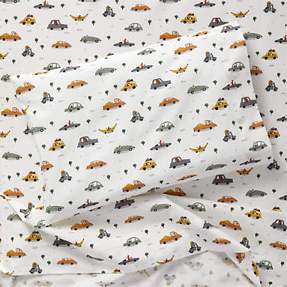 Stay Cool Transportation Organic Cotton Toddler Sheet Set