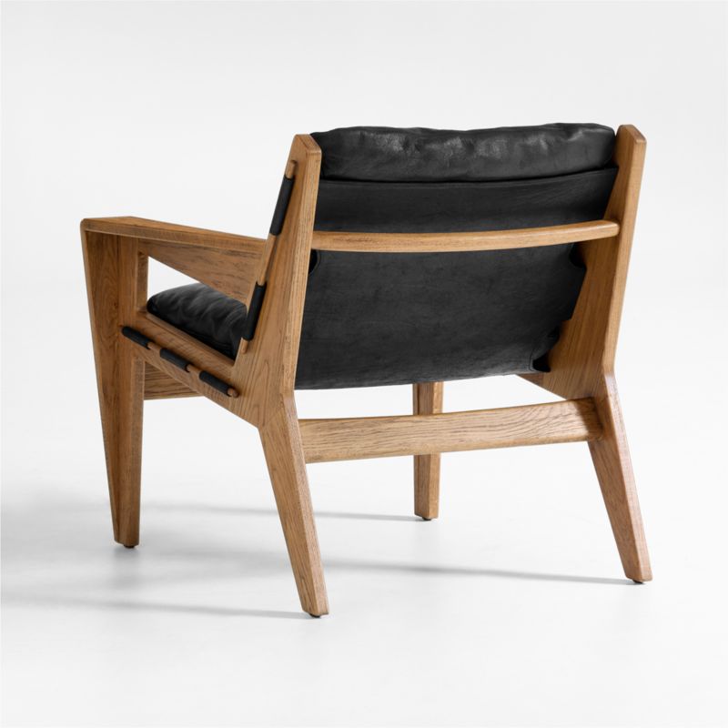 Trava Wood and Leather Accent Chair - image 8 of 10