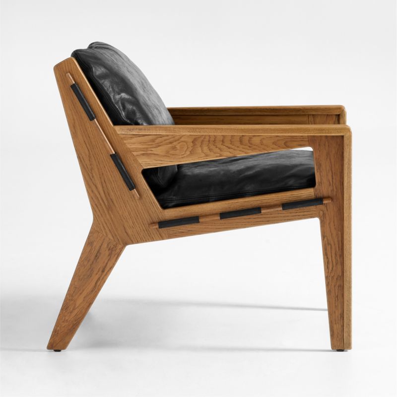 Trava Wood and Leather Accent Chair - image 7 of 10
