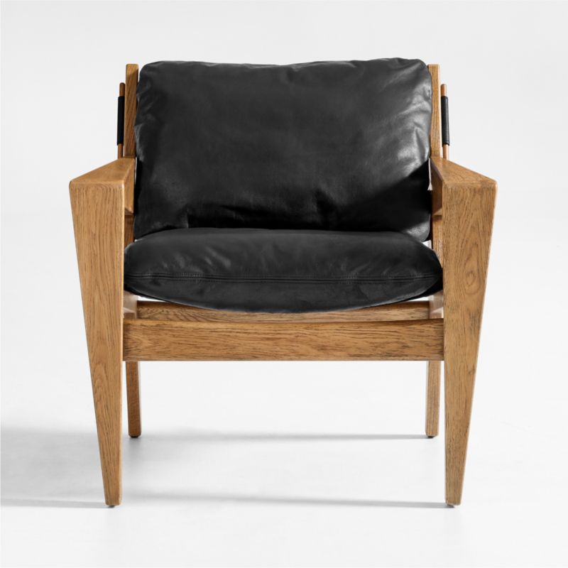 Trava Wood and Leather Accent Chair - image 6 of 10