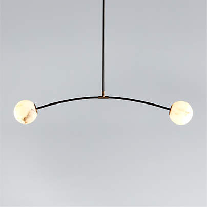 Traverse White Alabaster Pendant Light 56.2"