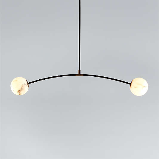 Traverse White Alabaster Pendant Light 56.2"