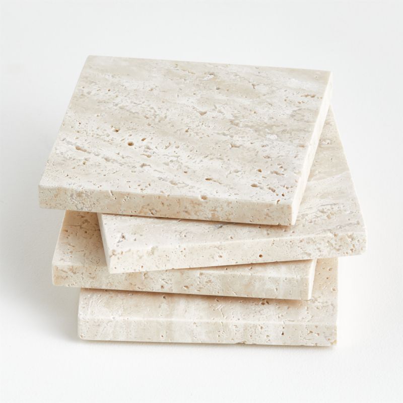 Travertine Coasters, Set of 4 - image 1 of 2