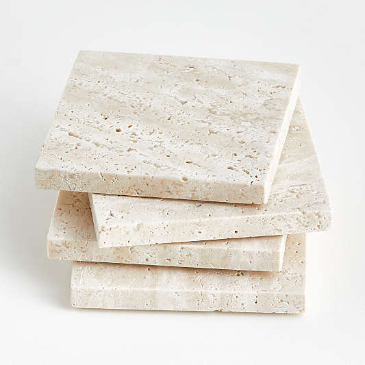 Travertine Coasters, Set of 4