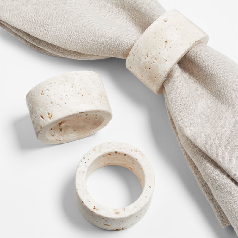 Travertine Napkin Rings (Set of 4)