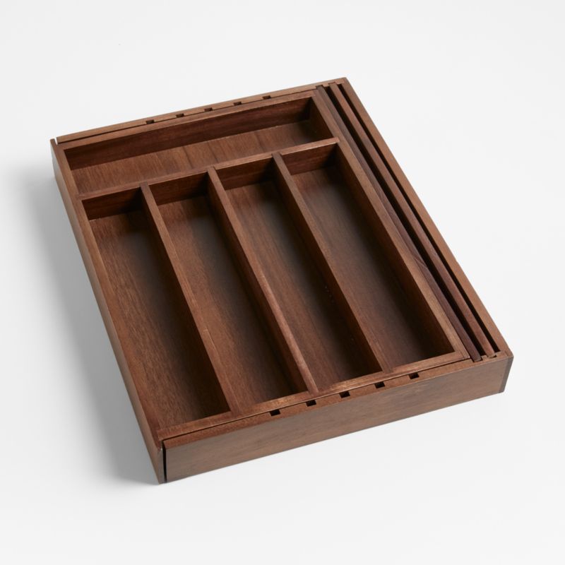 Walnut Expandable Flatware Tray - image 1 of 3