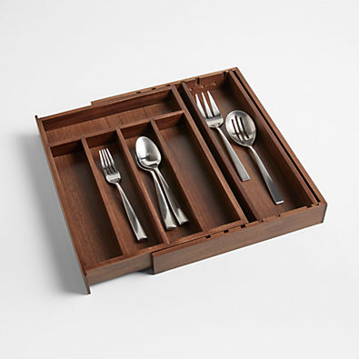 View Walnut Expandable Flatware Tray details
