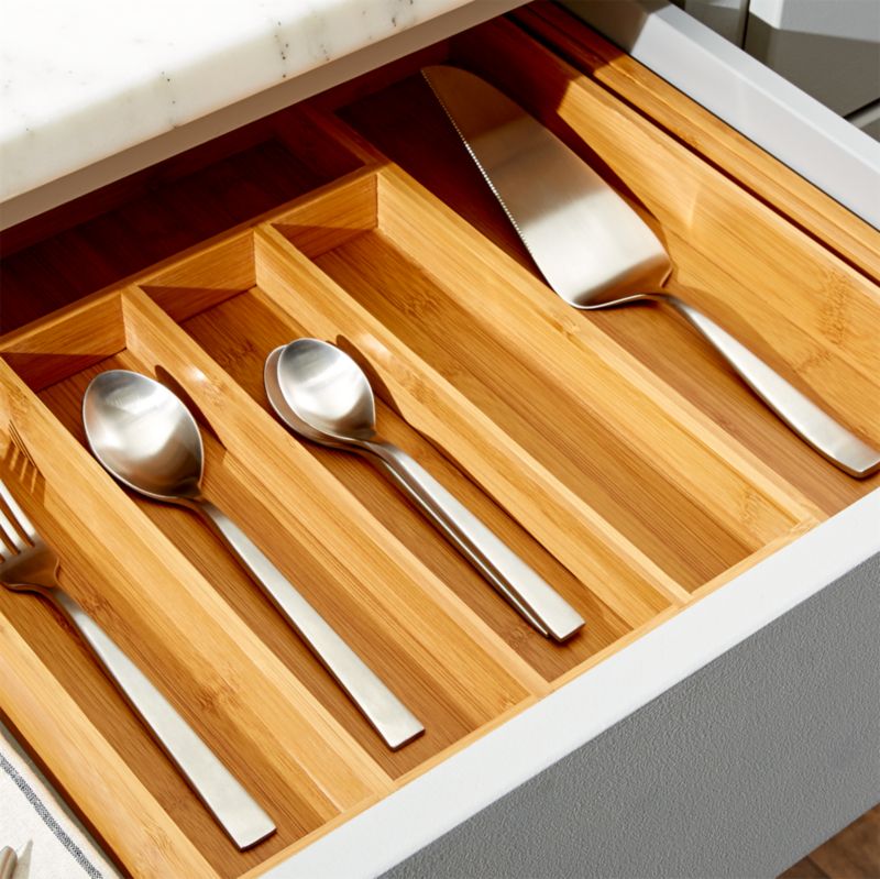 Expandable Bamboo Flatware Tray + Reviews | Crate & Barrel